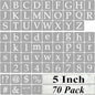 5 Inch Alphabet Letter Stencils for Painting - 70 Pack Letter and Number Stencil Templates with Signs for Painting on Wood, Reusable Letters and Numbers Stencils for Chalkboard Wood Signs & Wall Art