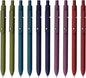 Gel Pens, 10 Pcs 0.5mm Black Ink Pens Fine Point Smooth Writing Pens with Silicone Grip, High-End Series Metal Clip Retractable Pens for Journaling Note Taking (10 Pcs Vintage)