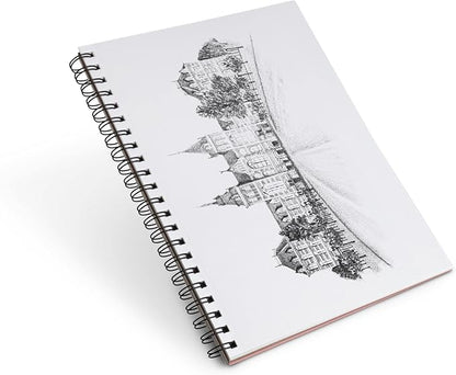 Elan A4 Sketchbook, 80 Sheets Italian Paper 80 lb/120 GSM, Acid-Free Sketch Book 11.7x8.3 Inch, White Drawing Paper Pad, Spiral Bound Sketchbook A4