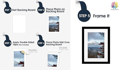 Mat Board Center, Pack of 10, 5x7 for 4x6 Off White Color Mats - Bevel Cut, Acid Free, 4-ply Thickness, White Core - for Pictures, Photos, Framing