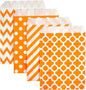 KEYYOOMY 100 Pcs Orange Candy Buffet Bags Small Cookie Bags Polka Dot Paper Treat Bag for Wedding Birthday Party (5 inch x 7 inch)