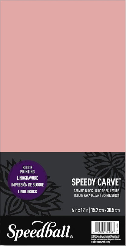 Speedball Speedy Carve Block, 6 x 12 in, Pink