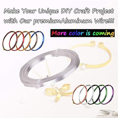 Flat Aluminum Wire Bendable Flat Wire for Crafts 5mm Metal Strips for DIY Jewelry Making Bezel Sculpting Armature 18Gauge 6.5Feet/Roll 2Rolls (5mm Wide, Silver, 2)