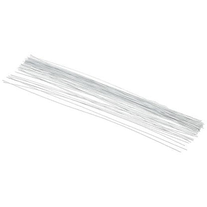 PATIKIL 24 Gauge 16" Floral Stem Wire, 100 Pcs Paper Wrapped Iron Artificial Flower Stem Accessories for DIY Bouquet Stem and Craft Decoration, White