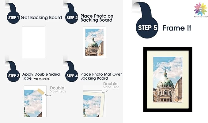 Mat Board Center, Pack of 10, 5x7 for 4x6 Ivory Color Mats - Bevel Cut, Acid Free, 4-ply Thickness, White Core - for Pictures, Photos, Framing