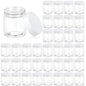 Eternal Moment 36 Pack 3 OZ Plastic Jars Round Clear Cosmetic Container Jars with White Lids, Perfect for Lotion, Slime，Cream, Ointments, Makeup, Eye Shadow, Samples, Pot, Travel Storage