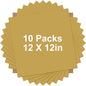 HTVRONT Gold HTV Heat Transfer Vinyl Bundle: 10 Pack 12"x12" Iron on Vinyl for T-Shirt (1 PTFE Sheet Included), PU HTV Vinyl Easy to Cut & Weed for Heat Design