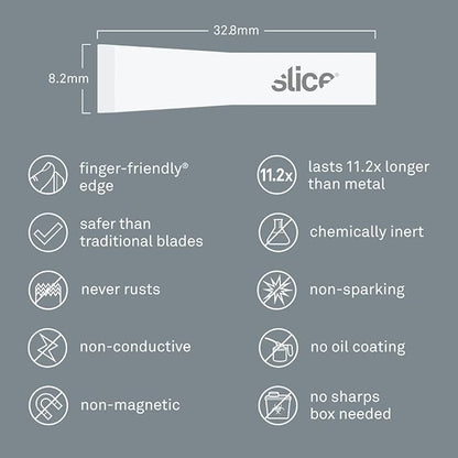 Slice 10534 Chisel Blade, Finger-Friendly Edge, Safer Choice, Never Rusts, Lasts 11x Longer Than Metal, Precision Scraping, Scratchboard Art, Sculpting