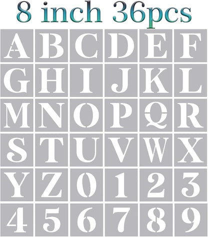 8 Inch Large Letter Stencils - Alphabet Stencils for Painting on Wood, DIY Crafts & Wall Signs