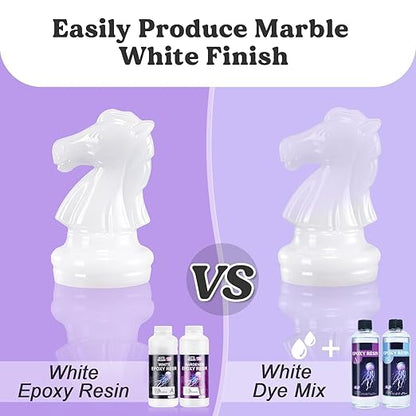 LET'S RESIN EPOXY RESIN White Epoxy Resin,44OZ Bubble Free & High-Gloss Epoxy Kit,Self Leveling Resin and Hardener for Art Crafts,Jewelry Making,Wall Clock