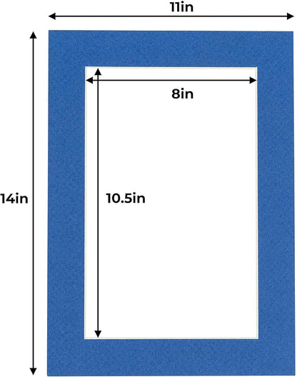 Poster Palooza 11x14 Mat for 8.5x11 Photo - Precut Royal Blue Picture Matboard for Frames Measuring 11 x 14 Inches - Bevel Cut Matte to Display Art Measuring 8.5 x 11 Inches - Acid Free ONE MAT