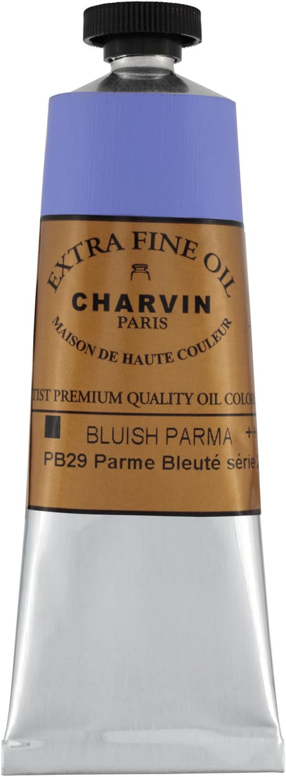 Charvin Extra Fine Oil Paint, Bluish Parma 60 mL - Triple-Milled, Rich Texture, Poppy Oil-Based, Light-Fast, Handmade, Archival Quality