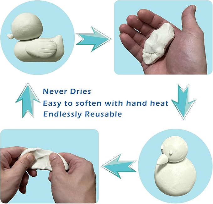 ReArt Non-Drying Oil-Based Plasticine Modeling Clay 2.6 Pounds, Non Hardening Reusable Non Toxic No Bake Professional Oil Base Sculpting Clay (Terracotta)