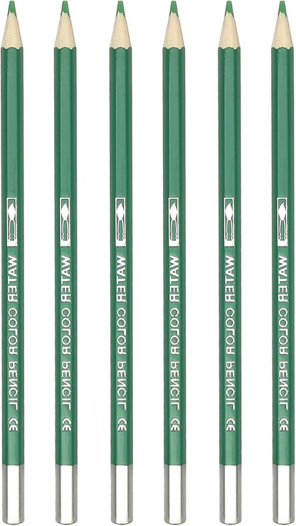 PATIKIL Watercolor Pencil, 6Pcs Water Soluble Pencils for Blending, Coloring, Sketch Drawing, Painting, Bright Green