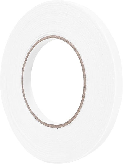 ToLanbbt Double Sided Foam Tape 0.39In x 20FT, Mounting Tape Heavy Duty, Strong Adhesive Weatherproof Seal Strips for DIY Craft Picture Poster, Car & Gap Filling Mountings, Home Office Decor (White)