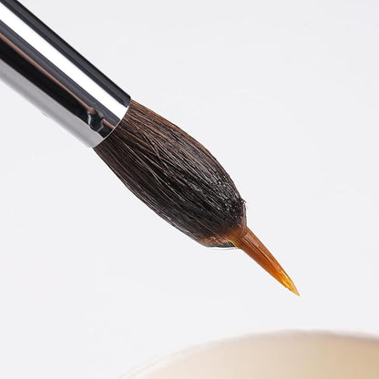 Watercolor Brushes Professional, Fuumuui 4Pcs Extended Needle Point Brushes Synthetic Extra Long Pinhead Brush with Sable Body for Fine Detailing - Watercolor Acrylic Gouache Inks Painting