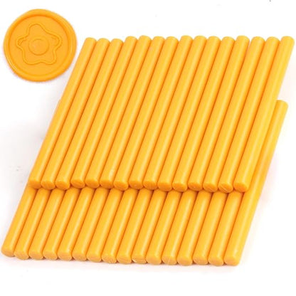 Medium Yellow Wax Seal Sticks, 30pcs Sealing Wax Sticks, HOSEALING Glue Gun Wax Seal Sticks for Wax Seal Stamp, Premium Sealing Wax for Wedding Invitations, Letter, Envelope (Mini Size)