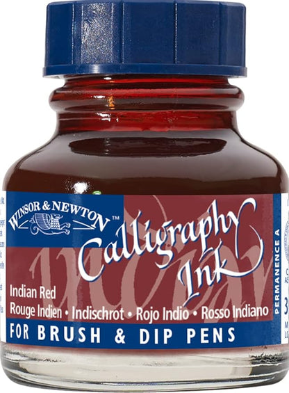 Winsor & Newton Calligraphy Ink, 30ml (1-oz) Bottle, Indian Red