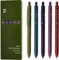 Gel Pens, 5 Pcs 0.5mm Black Ink Pens Fine Point Smooth Writing Pens with Silicone Grip, High-End Series Metal Clip Retractable Pens for Journaling Note Taking (Vintage)
