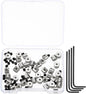 MECCANIXITY 40 Pcs Metal Locking Pin Backs, Locking Pin Keepers Clasp 5mm(H) with 4 Wrench Replacement in Storage Case for Badge, Brooch, Silver Tone