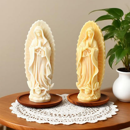 Virgin Mary Silicone Candle Molds, Religious 3D Virgin Mary Statue Molds for Resin Casting, DIY Aromatherapy Candles Wax and Plaster Epoxy Polymer Concrete Clay Sculpture Home Decoration