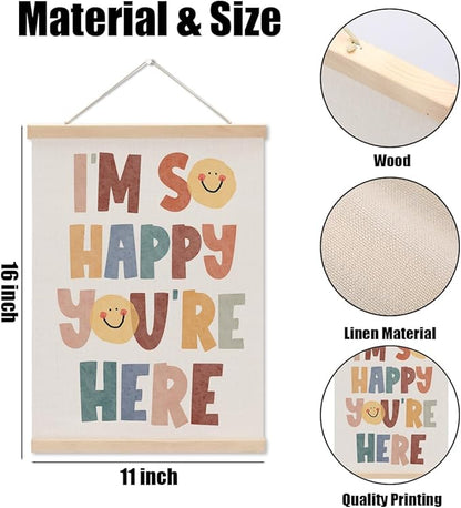 Boho Classroom Decor Wall Decor Poster Hanger, Teacher Gits, Welcome Sign Wall Hanging Flag Banner, Classroom Decoration Nursery Toddler Kids Room Playroom Decoration Wall Art Christmas Birthday Gifts