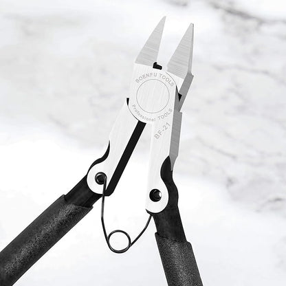 BOENFU 5 inch Precision Flush Cutters Multi-functional Wire Snips, Ideal for Model, Electronics, Sprue Cutting, and All Precision Cutting Tasks