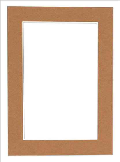 8x10 Mat Bevel Cut for 5x8 Photos - Acid Free Aged Oak Brown Precut Matboard With Backing Board and Crystal Clear, Self Seal Photo Mat Bag - For Pictures, Photos, Framing - 4-ply Thickness