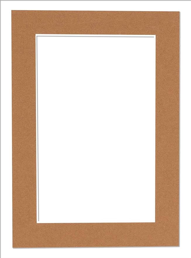 6x8 Mat for 8x10 Frame - Precut Mat Board Acid-Free Show Kit with Backing Board, and Clear Bags Brown 6x8 Photo Matte Made to Fit a 8x10 Picture Frame Matboard for Framing, Pack of 1 Mat