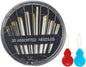 Eketirry Premium Hand Sewing Needles, 2 Pack 30-Count Assorted Needles for Sewing Repair, 6 Different Sizes Sewing Needles with 2 Threaders (Black,2)