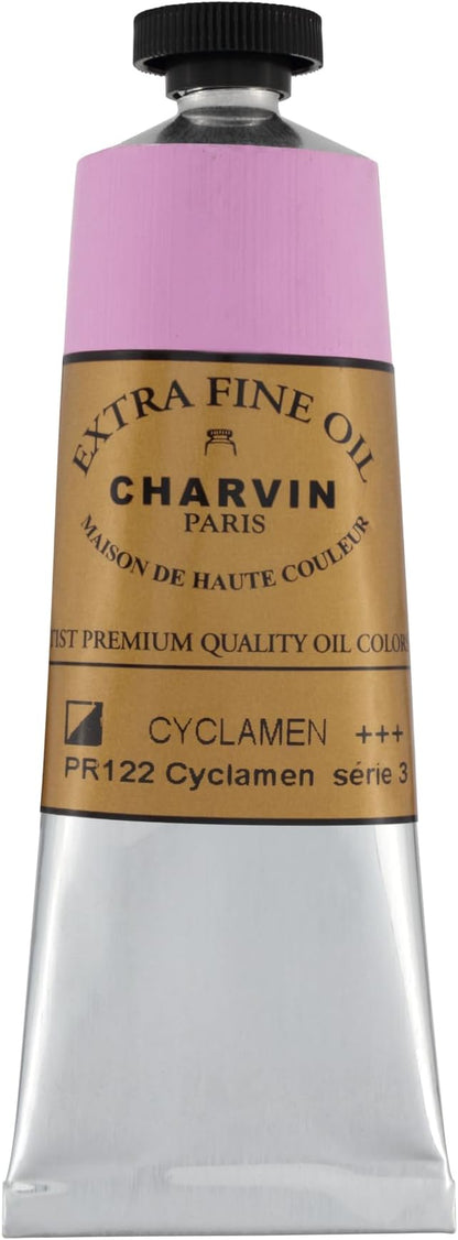Charvin Extra Fine Oil Paint, Cyclamen 60 mL - Triple-Milled, Rich Texture, Poppy Oil-Based, Light-Fast, Handmade, Archival Quality