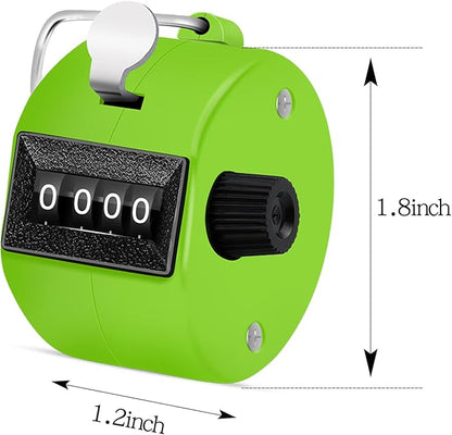 12 Pcs Hand Tally Counter 4-Digit Lap Counter Clicker, Manual Mechanical Handheld Pitch Click Counter with Finger Ring for School Golf & Knitting Row Croche