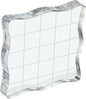 PATIKIL 2" x 2" Acrylic Stamp Block, Clear Stamping Block with Grid Lines Decorative Mounting Blocks Wave for Scrapbooking DIY Crafts Card Making