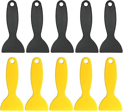 10pcs Plastic Spatula Paint Scrapers, Flexible Resin Scraper Putty Knife Air Bubble Remover Sticker Installation Tool for 3D Printing Resin Removal Spackling Patching Decal