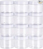SATINIOR 12 Pack 7 oz Plastic Container Jars with Lids Round Clear Travel Cosmetic Container Slime Jars for Toiletries, Lotion, Cream, Ointments, Makeup, Rhinestone, Samples, Kitchen Storage(White)