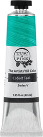 Tusc & Pine Artist Oil Paint - Cobalt Teal, 40 ml, Non-Yellowing, Rich & Creamy Consistency, Maximum Pigment Load, Small Batch Milled Oil Paints Made in the USA for Professional Artists