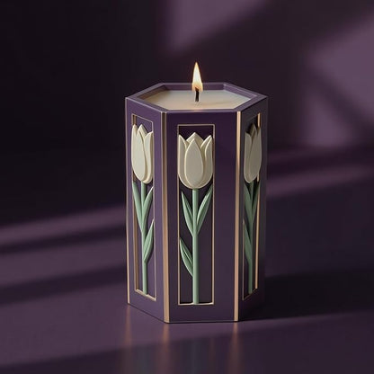 Tulip Flower Candle Molds,3D Floral Silicone Molds Pillar Candles Mold for Resin Casting Soap Making - DIY Wedding Decor Home Craft Supplies