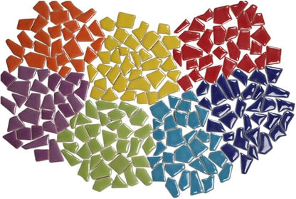 Ceramic Mosaic Tiles for Crafts & Art Projects 200 Grams Vibrant Colors Pieces Fit Together Like a Puzzle Endless Creative Ideas for Mosaic Art DIY Hobbies Small Sizes (Yellow)