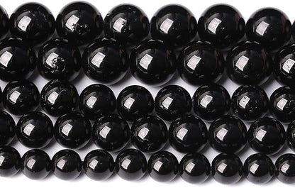 90pcs 4mm AAAA Natural Black Tourmaline Gemstone Beads Round Loose Beads for Jewelry Making DIY Bracelet Necklace(Black Tourmaline, 4mm)