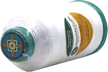 Mandala Crafts Bonded Nylon Thread White Heavy Duty Sewing Threads - 1500 YDs Size 69 210D T70 Tex 70 Thread for Leather Jeans Weaving Outdoor Marine Upholstery Threads