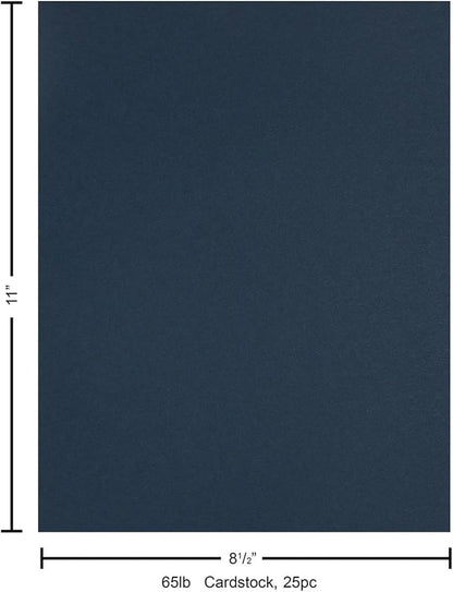 Accent Design Paper Accents Stash Builder Cardstock 8.5" x 11" Uniform Blue, 65lb Colored cardstock Paper for Card Making, Scrapbooking, Printing, Quilling and Crafts, 25 Piece Pack