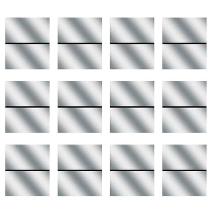 Laser Engraving Blank Silver ABS Double Color Plastic Sheet, 11.8x6.49x0.05 inch Materials Double Color Plastic Sheet for Interior Signs, Badges, DIY Carving Pack of 12 (Silver)