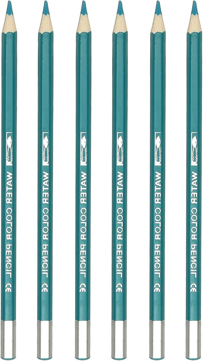 PATIKIL Watercolor Pencil, 6Pcs Water Soluble Pencils for Blending, Coloring, Sketch Drawing, Painting, Bright Blue