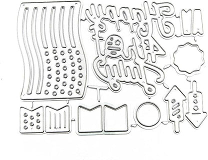 Cutting Dies Metal Stencils Scrapbooking Tools DIY Embossing Template for Paper Card Making Album Arts Crafts Supplies (Happy Independence Day-9.5x7.6cm)