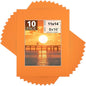Mat Board Center, Pack of 10, 11x14 for 8x10 Orange Color Mats - Bevel Cut, Acid Free, 4-ply Thickness, White Core - for Pictures, Photos, Framing