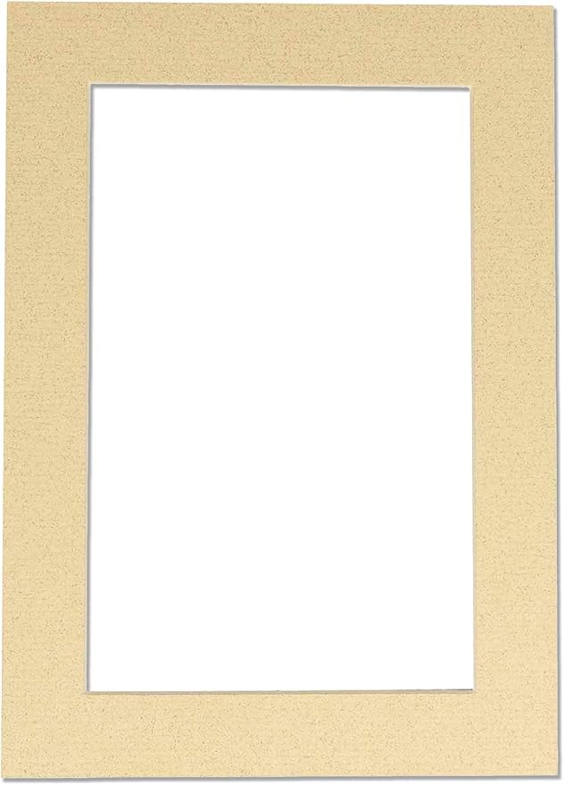 8x10 Mat Bevel Cut for 5x8 Photos - Acid Free Tan Precut Matboard - For Pictures, Photos, Framing - 4-ply Thickness