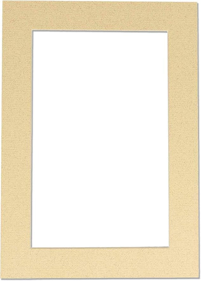 8x10 Mat Bevel Cut for 5.5x8.5 Photos - Acid Free Tan Precut Matboard With Backing Board and Crystal Clear, Self Seal Photo Mat Bag - For Pictures, Photos, Framing - 4-ply Thickness