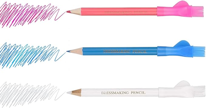 CampTek Tailors Chalk & Fabric Markers for Quilting - 10PCS Tailor's Chalk, 4PCS Heat Erasable Pens with 4 Refills, 3 PCS Sewing Fabric Pencils