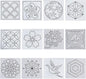 FREEBLOSS Sashiko Embroidery Stencils Sashiko PET Stencil Flowers Embroidery Patterns Stencils for Drawing Sashiko Template for Hand Quilting and Embroidery 14x14cm