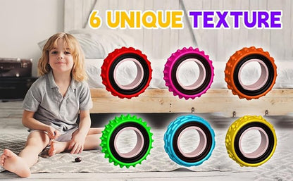 Fidget Toys Sensory Ring for Kids, Finger Spinner Rings Quiet Finger Spinne Fun Fidgets for Student Classroom Prize Stocking Stuffers (12PCS)